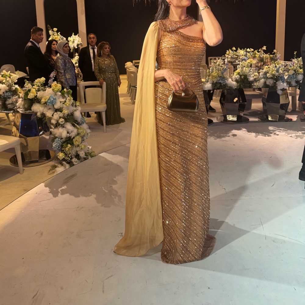 Elegant Gold Evening Gown